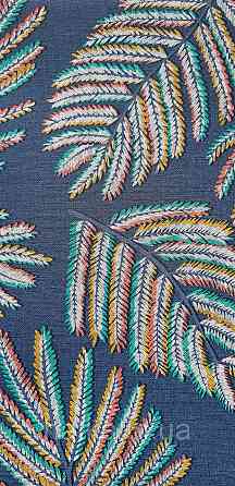 Шпалери вінілові на флізеліні Rasch Clasik 0,53х10 листя гілки яскраві на синьому Київ