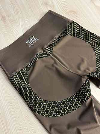 Лосини жіночі You are Peri 24051 утягуючі з широким поясом і золотим написом коричневі, коричневий, S Київ