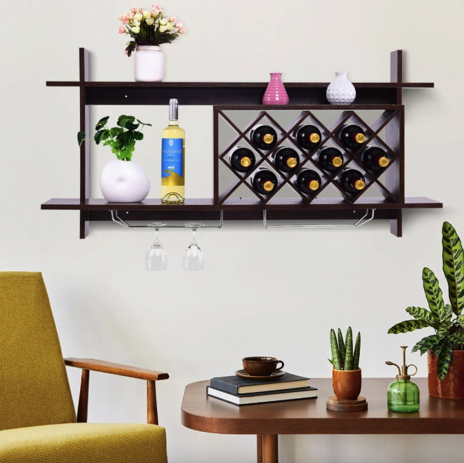 Настінна винна стійка Costway Kasta у стилі Loft Київ - фото 1