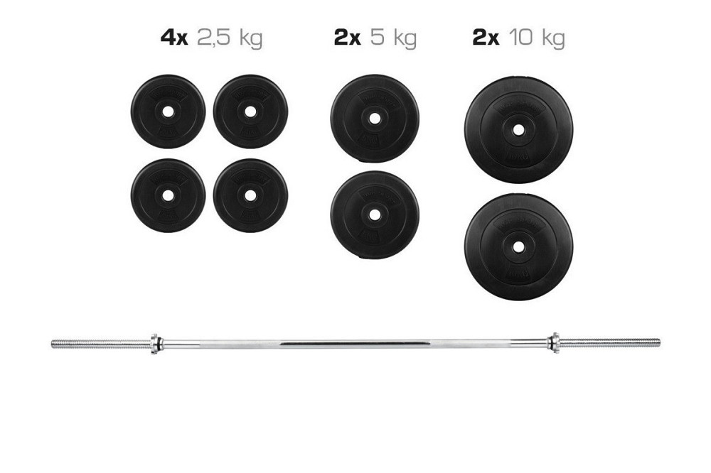 Штанга набірна на 50 кг Гантелі, гирі, штанги і диски в ударостійкому пластику Київ - фото 2
