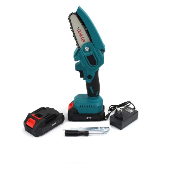 Акумуляторна ланцюгова міні-пила CHAIN SAW 6'' KRAFFTEC (6 дюймів, 2 АКБ, шина, ключ, викрутка, зарядка) Одеса
