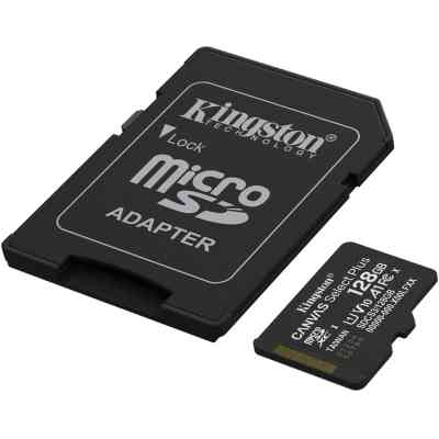 Карта памяти Kingston 128GB (з SD адаптером) Class 10 UHS-I U1 V10 A1 (SDCS3/128GB) Винница