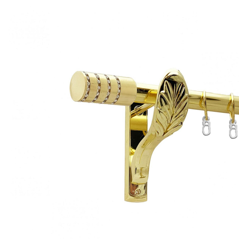 Карниз Orvit Барамелла металевий однорядний ретро гладка труба кільце металеве Золото 25 мм 160 см (00-00021703) Львів - фото 1