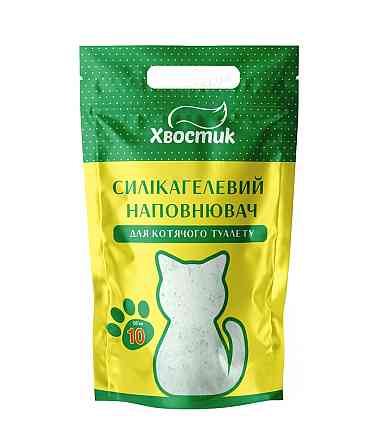 Наповнювач Хвостик силікагель дрібний з зеленими гранулами 10 л Вінниця