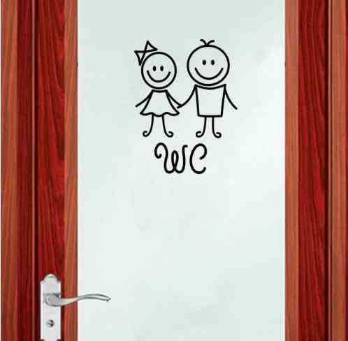 Наклейка на двері туалету 18 на 15 см чорний Київ
