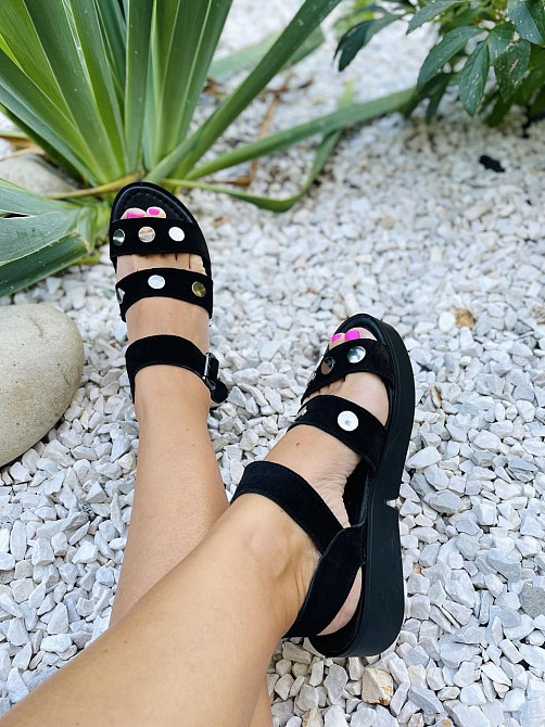 VIKTTORIO БосонІжки жіночі VIKTTORIO Сахара чорні (літо, замша натуральна) (3771) лише 38р. Коломия - фото 3