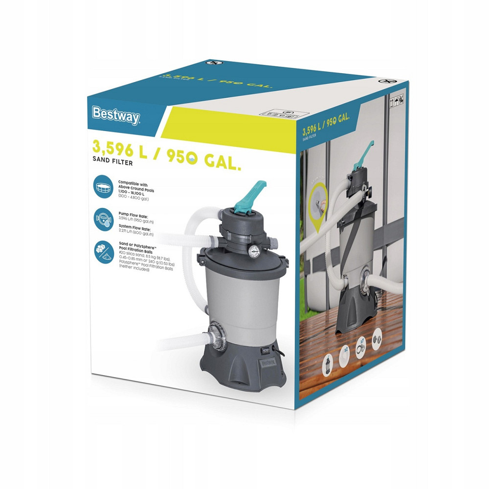 Пісочний насос для басейнів 8.5 кг 3028 л/год Bestway (58515) 85 Вт Нововолинськ - фото 4