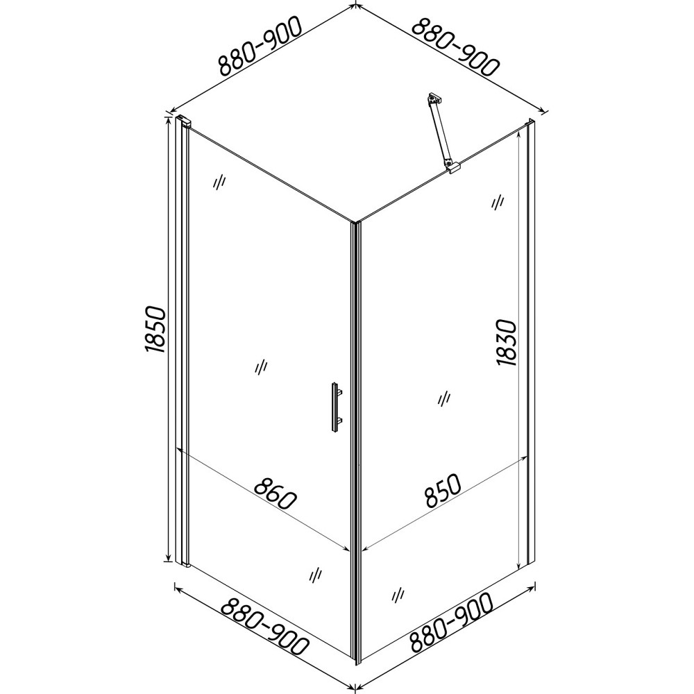 Душова кабіна BRAVO LYNA 90N Без пiддона (000020453) Київ - фото 3