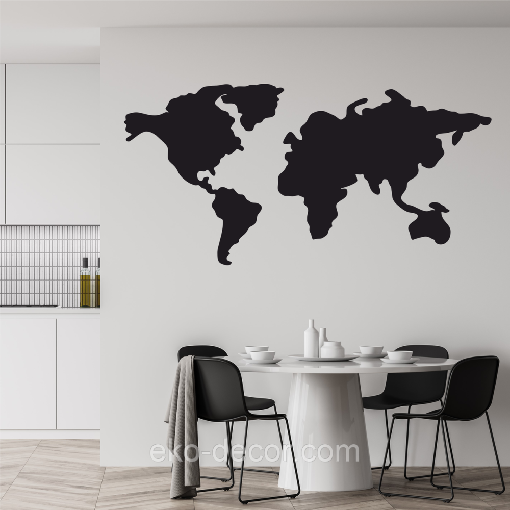 Декоративное настенное Панно «Карта», Декор на стену 90*44 см, Черный Киев - изображение 1