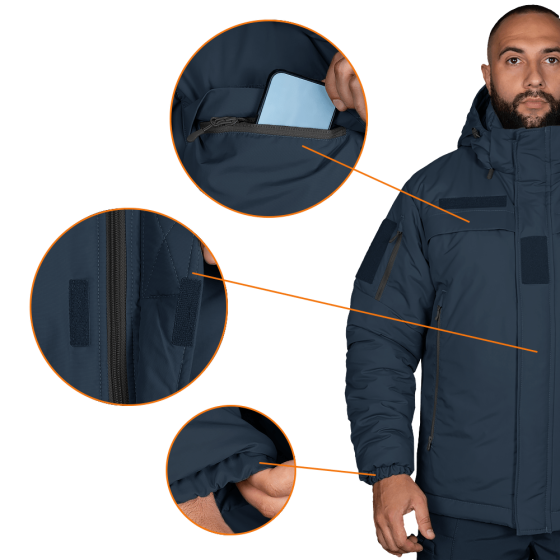 Тактическая теплая мужская куртка Patrol System 3.0 Темно-синяя L Киев