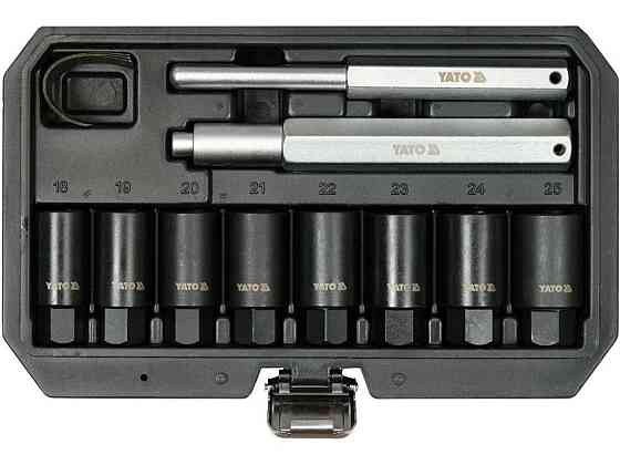 Торцеві головки ударні для колісних дисків YATO: М18- 25 мм 8 шт і 2 вибійника [5] Одесса