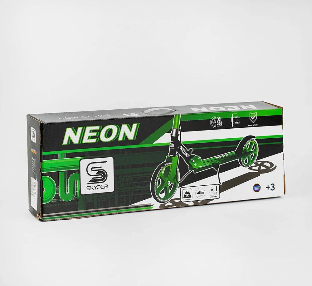 Самокат двоколісний Skyper Neon сталева рама ручне гальмо Синій (N-41417) Чернігів - фото 2