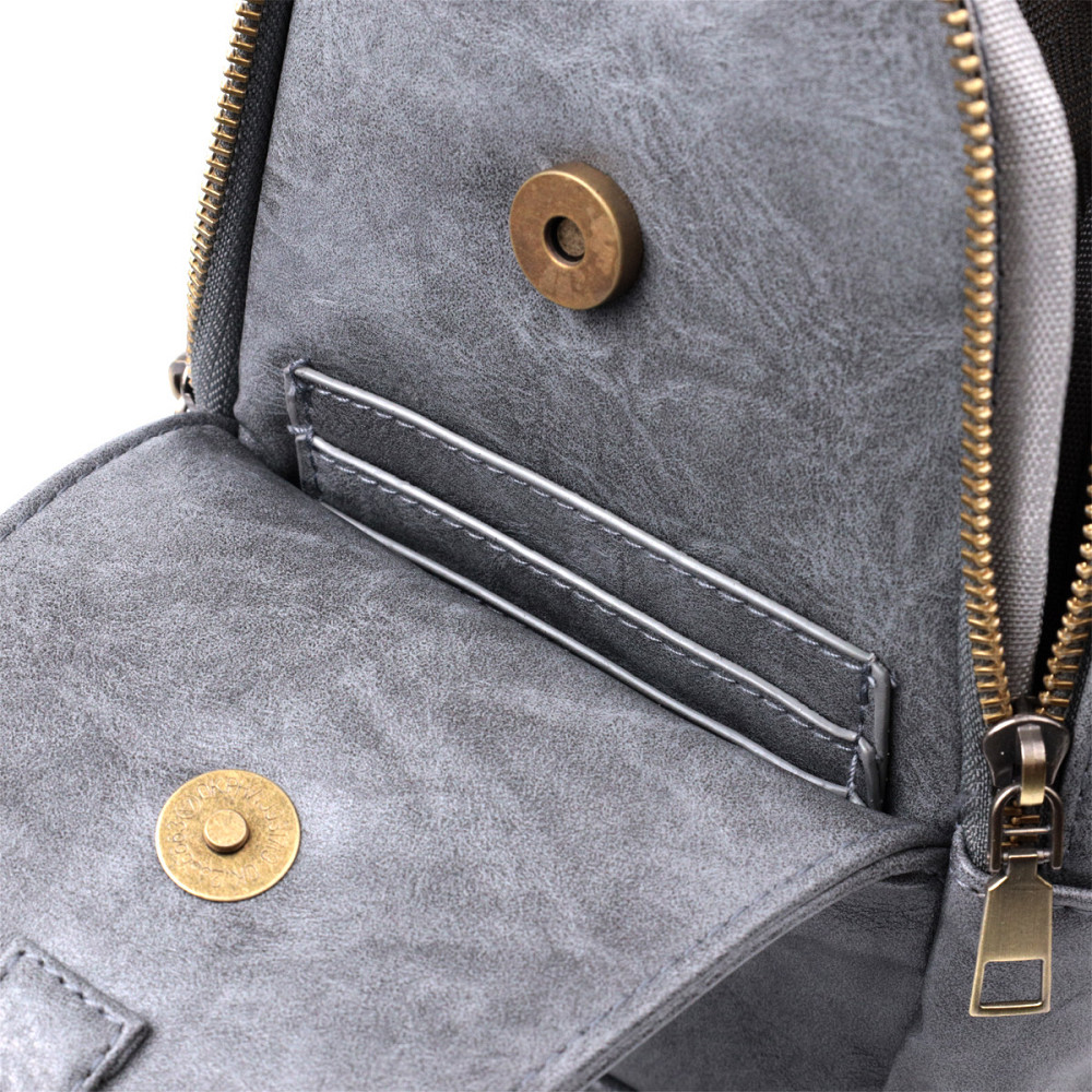 Модна сумка через плече в модному кольорі з екошкіри Vintage 22792 Сірий Київ - фото 7