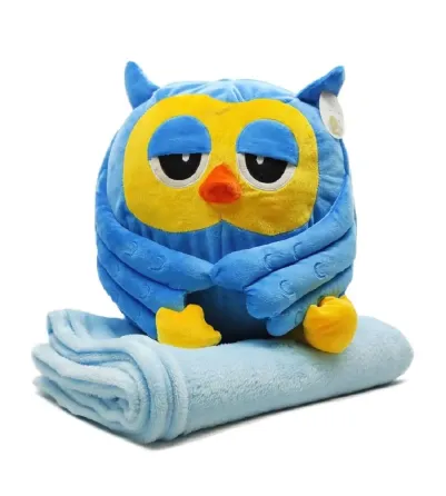 Profi Мягкая игрушка " Happy Baby" Сова плед-подушка трансформер 3 в 1 синий Киев