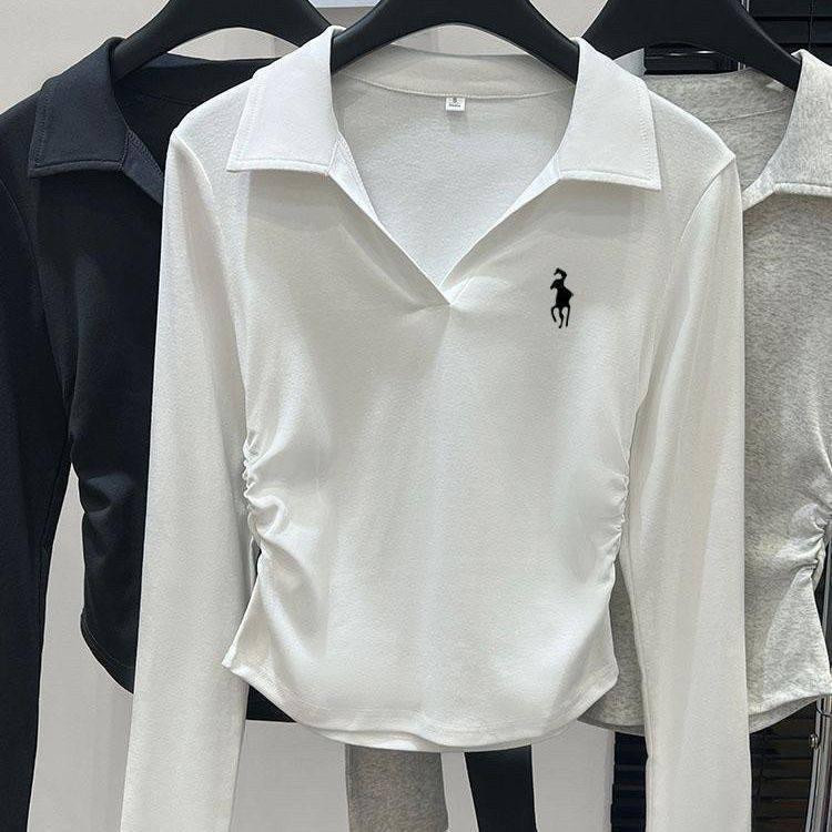 Жіночий лонгслів-поло з м'якої тканини з ефектом драпірування по боках віскоза Одеса - фото 1