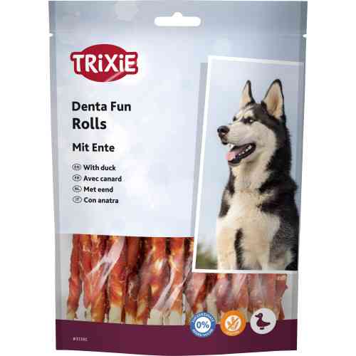Лакомство Trixie Denta Fun Chewing Rolls для собак Палочка для чистки зубов с уткой 12 см 240 г 30 шт Киев