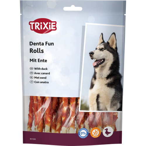Лакомство Trixie Denta Fun Chewing Rolls для собак Палочка для чистки зубов с уткой 12 см 240 г 30 шт Киев - изображение 1