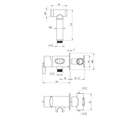 Змішувач Deante Silia з гігєнічним душем (BQS_R34M) Вінниця