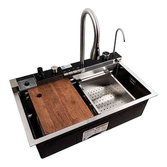 Кухонна мийка 75*45М сатин Platinum Handmade "Водоспад" Коломыя