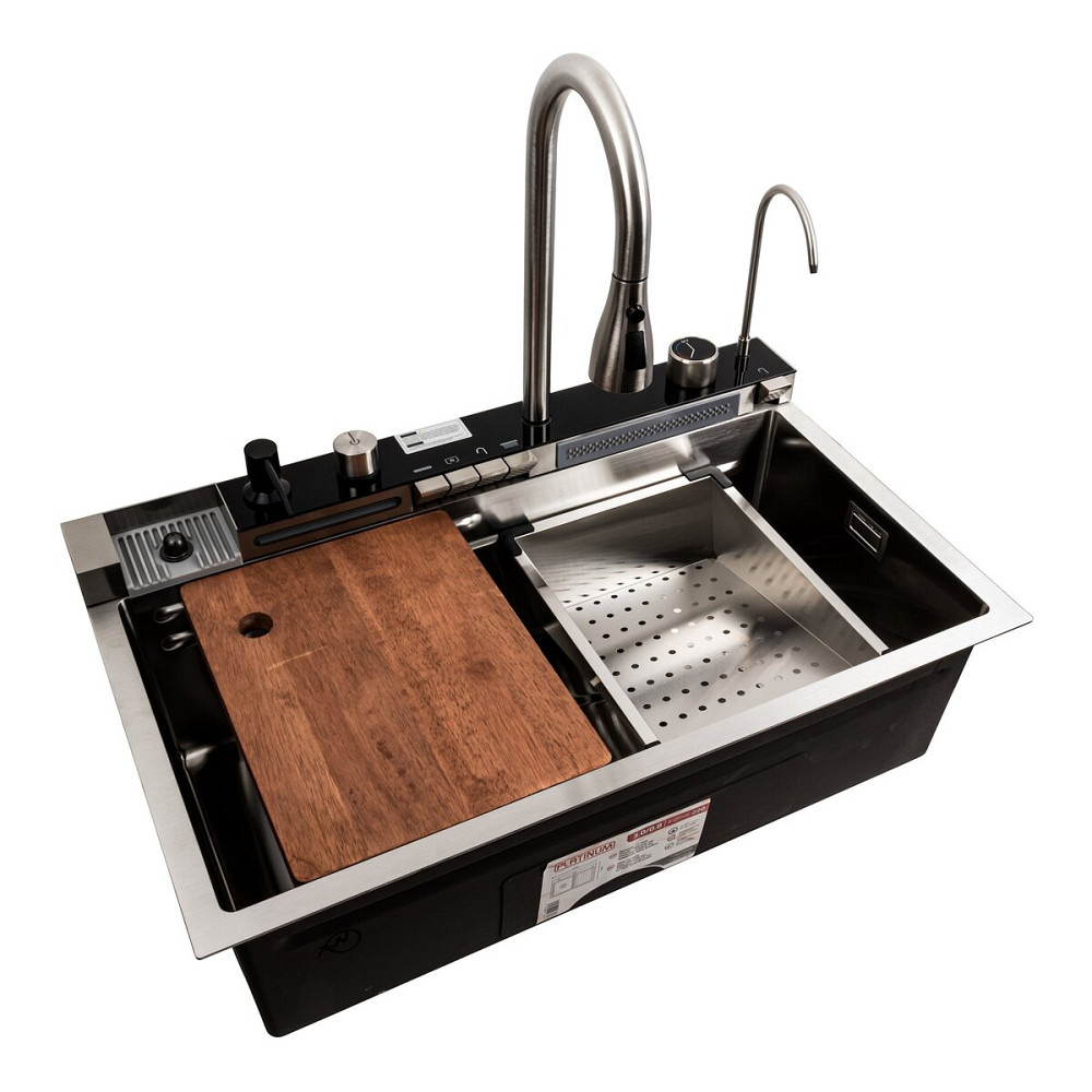 Кухонна мийка 75*45М сатин Platinum Handmade "Водоспад" Коломыя - изображение 1