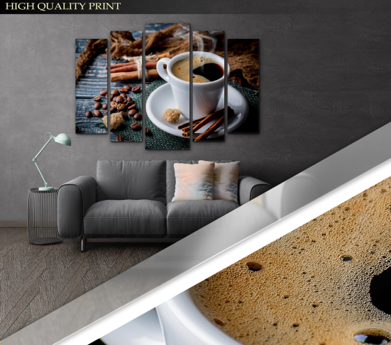Модульна картина в кухню Кави Art-362_5 ( 80х118см ) Київ