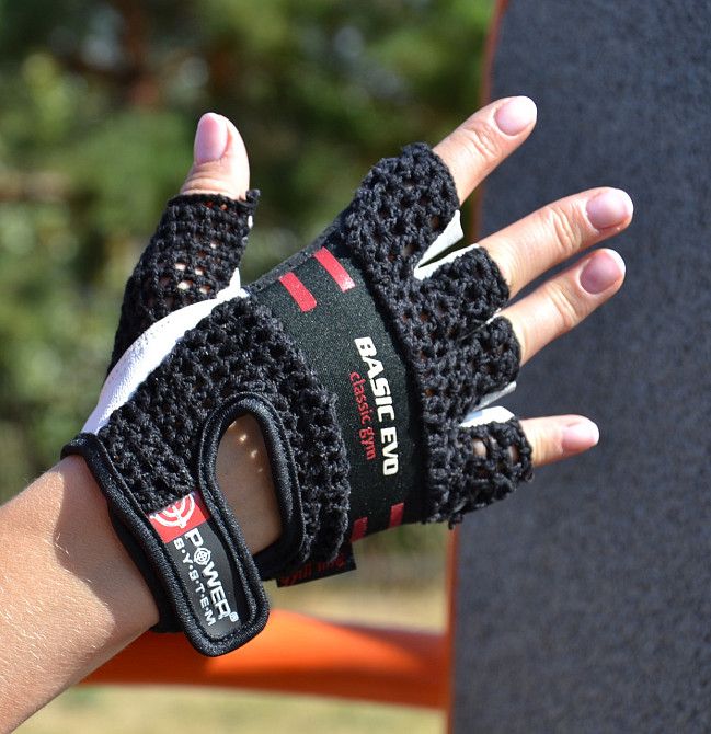 Рукавички для фітнесу Power System PS-2100 Basic EVO Black/Red Line M Київ - фото 2