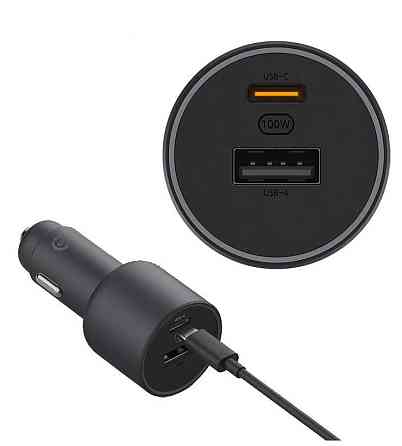 Автомобільний зарядний пристрій Xiaomi Car Charger 100W CC07ZM, BHR4460CN (Чорний, Type-C + USB) Миколаїв