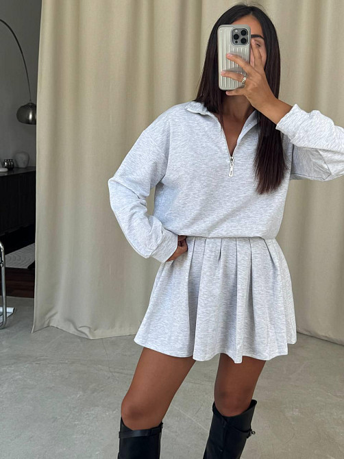 Женский стильный прогулочный костюм двойка: кофта и юбка двунить Одесса - изображение 5