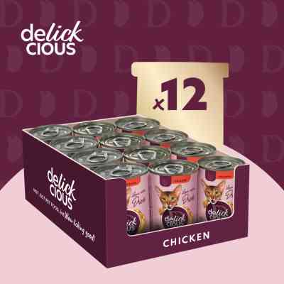 Влажный корм для кошек Delickcious Напиток с курицей 140 г (4820269141582) Винница