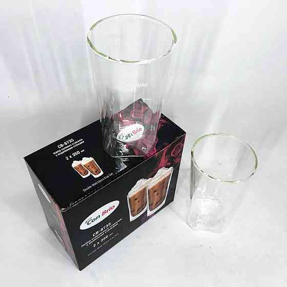 Скляні чашки з подвійним дном Con, Склянки з подвійним дном Набір чашок для кави GN-69 Івано-Франківськ
