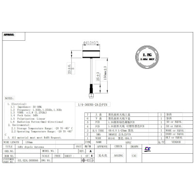 Антенна для дрона Skyzone 1.2GHz 150mm SMA RHCP (1.2GANT) Винница - изображение 2