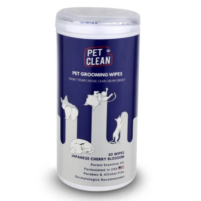 Вологі серветки для тварин Pet Clean PET GROOMING WIPES для грумінгу, щоденне очищення з ароматом квітів японської вишні 50 шт (8939111098694) Вінниця - фото 1