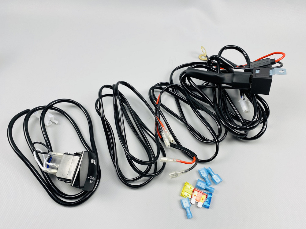 Проводка для будь-яких led фар і led bar в зборі 0-30A 3 м кабель перемикач/реле запобіжники Мукачево - фото 9
