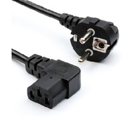 Кабель питания Schuko угловой PC-186A CEE7/7-C13, 1.2M, 0.75mm, евровилка под 90 градусов, OEM Q25/3 Полтава