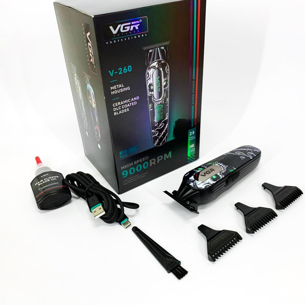 Перукарські машинки професійні VGR V-260, Перукарська машинка для бороди бездротова SJ-57 Київ - фото 3