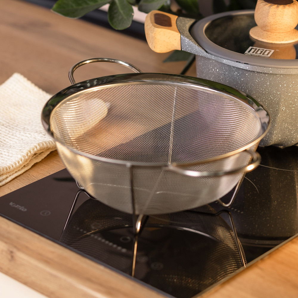 Друшляк з двома ручками 20 см дрібнокомірчаста сітка з нержавіючої сталі HP-19-2-20CM Коломия - фото 4