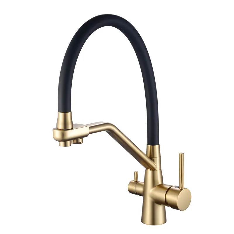 Змішувач для кухні Mixxus Premium Senna 021 Brushed Gold Refl.Black з виходом для питної води (MP6722) ( 26718 ) Харків - фото 1