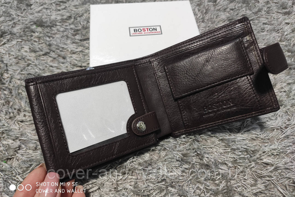 Кожаный мужской кошелек коричневого цвета с блоком для документов Boston 102 Киев - изображение 2