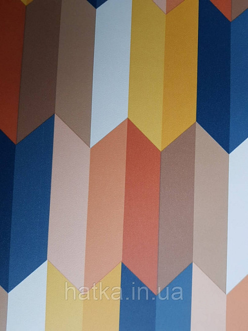 Шпалери вінілові на флізелін Petite Fleur 4 Rasch Texti 288697 на синьому тлі червоні птиці бірюзові квіти Київ - фото 3