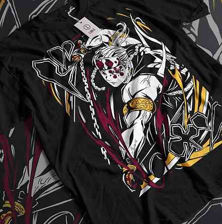 Футболка для хлопчика з аніме принтом Вбивця демонів оверсайз (зріст від 165 до 180) Чорний AnimeJ0961m Дніпро