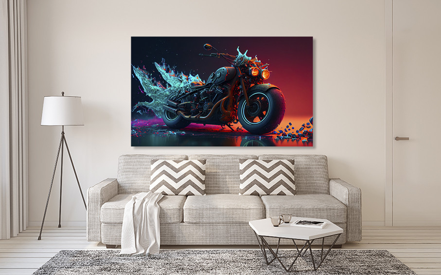 Картина холст в гостиную / спальню   Мотоцикл      MLP_242 90х180см Киев - изображение 2