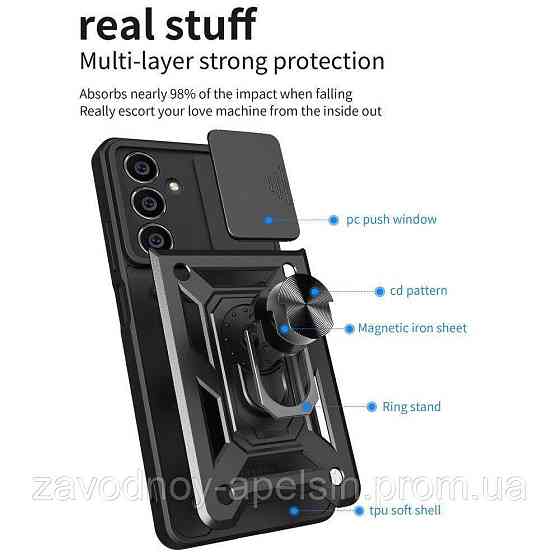 Samsung A36 A365 A366 Чехол противоударный Шторка (черный) Одесса