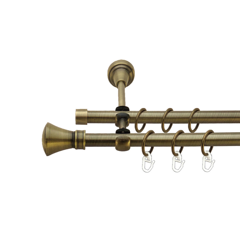 Карниз Orvit Люксор металевий дворядний відкритий Антик 16\16 мм 300 см (7318584) Львів - фото 1