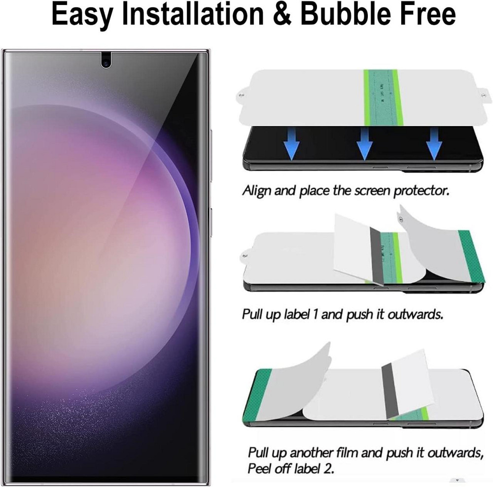 Защитная пленка для экрана Samsung Galaxy S23 Ultra Прозрачная гидрогелевая 2 шт самовосстанавливающаяся Киев - изображение 3