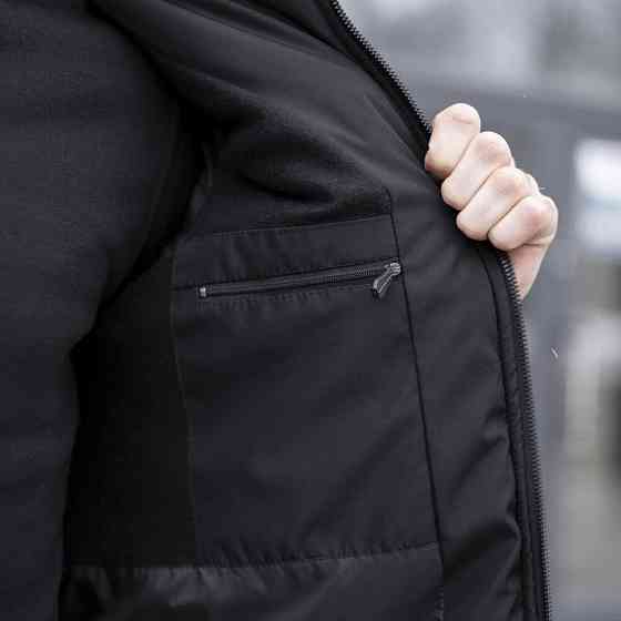 Черная мужская зимняя Куртка с капюшоном Pobedov Winter Jacket Motive ЗИМА В2 Киев