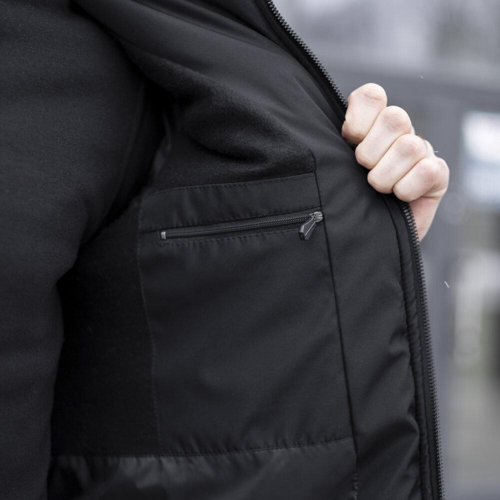 Чорна чоловіча зимова Куртка з капюшоном Pobedov Winter Jacket Motive ЗИМА В2 Київ - фото 3