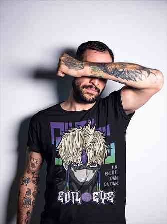 Футболка з аніме принтом Евіл Ейе Дандадан Ейе оверсайз (S/M/L) Чорний AnimeJ0188 Дніпро