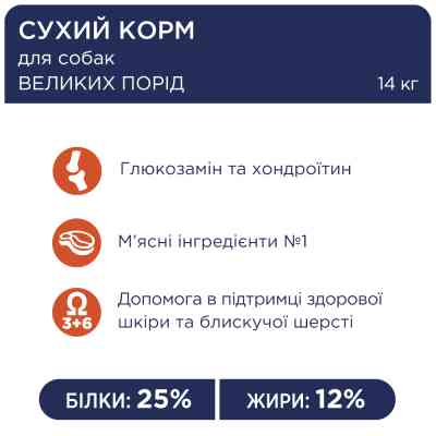Сухий корм для собак Club 4 Paws Преміум. Для великих порід 14 кг(UP) (4820215366298) Вінниця