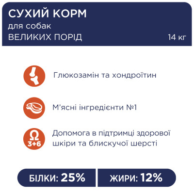 Сухой корм для собак Club 4 Paws Премиум. Для больших пород 14 кг(UP) (4820215366298) Винница - изображение 4