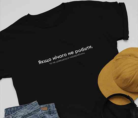 Женская\ Мужская футболка черного цвета 